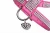 Import Factory OEM Pet products Pink Dog Harness Pet Luxury Rhinestone Leather Vest with a Heart Pendant for Puppy Cat Adjustable Size from China