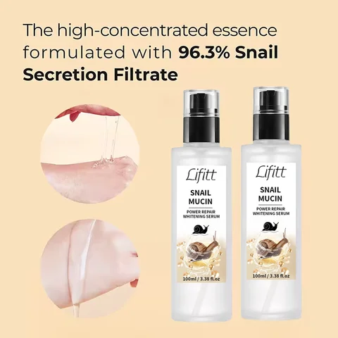 factory price moisturizing whitening serum anti wrinkle fading blemishes fine lines pores shrink snail mucin skin eye serum