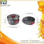 factory price non stick outdoor cookware set eco silicone aluminum backpacking cookware