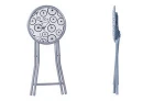 Factory Price   Portable Round Padded Folding Stool