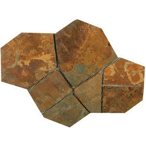 Fan cobble,fan shaped paver,stone on net