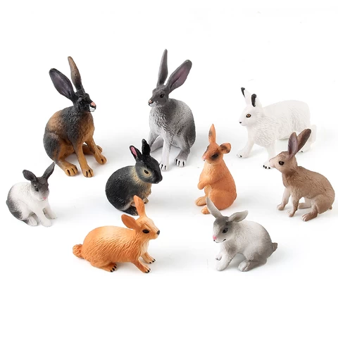 Farm animal set toy Cute bunny toy Decorative model Plastic animal hard toy