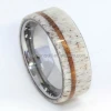 Fashion Jewelry 2016 Wood Deer Antler Tungsten Carbide Wedding Rings