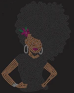 Fashion Rhinestone Black Wont Do It Lady T-shirt Afro Girl Rhinestone Transfer For Tshirts Hotfix Rhinestone Transfer Designs