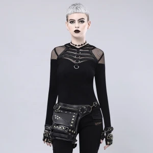 Fashion Rivet Men Gothic Steampunk Waist Bag with Single Shoulder Crossbody Bags Holder Messenger Bags