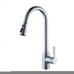Fashion Sprayer Spray White Swivel Taps Goose Neck Button Press Sink Mixer Kitchen Brass Pull Out Faucet