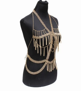 Fashion Stylish Multilayer Chain Fringe Tassel Body Chain Sexy Body Jewelry