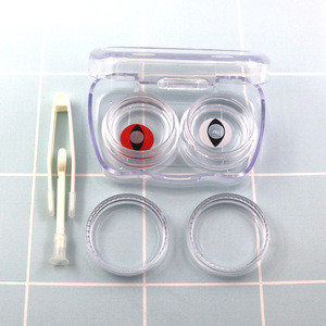 fashion transparent contact lens contact cases contact lens container with tweezer