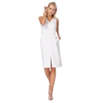 Fashion V-neck sleeveless shift dress elegant casual women wrap dress