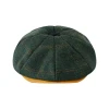 Fashion Vintage Plaid Beret 8 Panel Newsboy Cap Custom Woolen Beret Hat For Women
