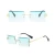 Import Fashion Women Vintage Ocean Lens Sun Glasses Small Rimless Rectangle Sunglasses 2020 from China