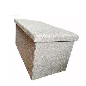 Fashionable wooden and fabric storage bench for bed end