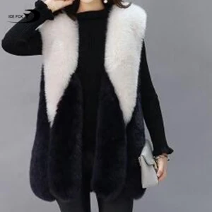 Faux Vest Long Women New Product Sale High Quality Fox Fur Gilet Faux Fur Vest