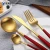Import FDA Passed stainless steel golden cutlery sets 18/10 steel gold flatware set tableware with red handle from China