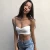 Import Female Clothing Fashion 2020 New White Black Sexy Summer Tops Lace Up Pleated Camisole Crop Tees For Women Clubwear from China