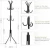 Import Folding Standing Black Coat Rack 11 Hooks Hanger Holder Hooks for Dress Jacket Hat and Umbrella Tree Stand Base Metal from China