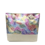 For Women Custom Logo Cloth Lining Straw Lining Fashionable leather top and bottom stitching storage large capacity beach bag