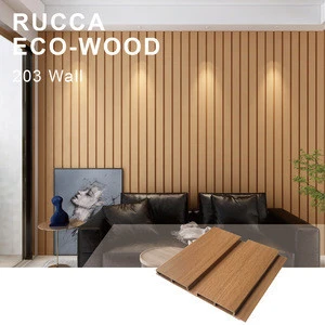 Foshan Rucca  Wooden Composite Wall Panel Decorative For House Hotel Interior 203*15mm 3D PVC Panel Board Building Panel
