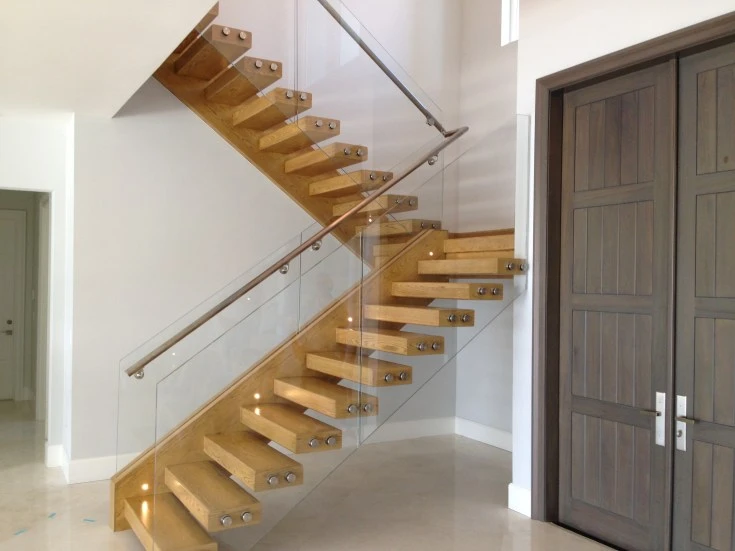 Frameless Frosted Interior Modern Glass Stainless Stair Railing