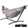 Free Standing Cotton Swing Garden Camping Hammocks With Metal Frame stand