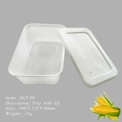 Fresh-Keeping Food Packaging Bio-Based Plastic Disposable Cornstarch Food Tray for Meat&amp;Fruit Tray