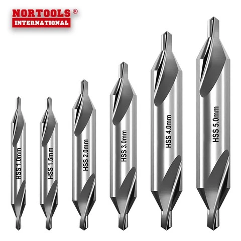 Fully Ground Bright Finished HSS-G Double Ended Center Drill Bits DIN333 Type B for metal drilling