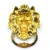 Import Furniture Hardware Shiny Golden Decorative Lion Head Round Drop Door Zinc Alloy Knocker Pull Ring Handle from China
