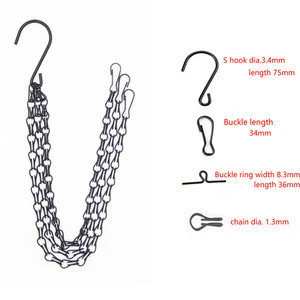 Garden Iron chains for hanging basket and metal plastic flower pots