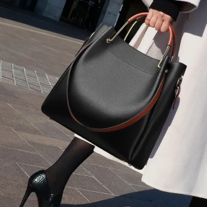 Genuine Leather Handbags 2021 New Large-capacity Single Shoulder Messenger Bags Fashion All-match Panelled Women Leather Handbag