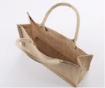 Gift Custom Logo Eco Reusable Cloth Carrying Bags Women Beach Hand Tote Laminated Grocery Promotional Shopping Handbags Jute Bag