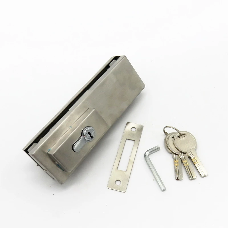 glass hardware accessories 304 stainless steel glass lock with keys