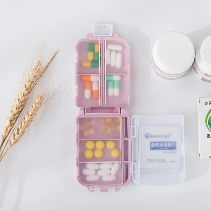 Greenwell Portable Pill Organizer Small Pill Box Supplement Case