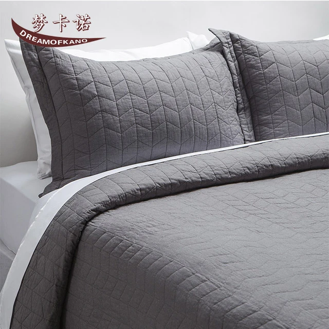 Grey queen size bedspread fabric bedspread set