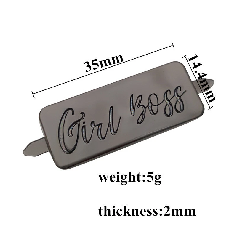 Gun Metal Color Customized Metal Tags Plate For Handbags Bags Purses Hardware Decoration Logo Label