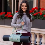 Gym Bag Personalised Adjustable Inner Straps Vegan Leather Yoga Mat Bag Monogrammed PU Leather Sports Bag