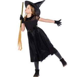 Halloween  Costume Cosplay Children&#39;s Black Gauze Witch  Costume