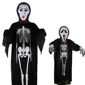 halloween screaming ghost skeleton costume for fancy dress party