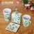 Import Hand Painted 4 pieces modern ceramic bathroom set porcelain hotel home decoration bath set rinse cup tooth glass shampoo bottle from China