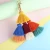 Handmade Boho Layered Silk tassel Fringe keychain for handbag Purse Charm Tassel Pendant