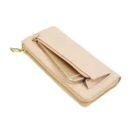 High capacity zipper long genuine leather wallet for women