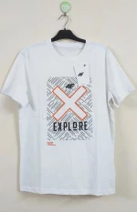 High End Brand Surplus Original Branded Label Men's Shorts Sleeve Crew Neck Cotton Chest Printed T Shirts Bangladeshi Stock Lots