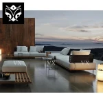 High End Custom Garden Outdoor Synthetic Rattan Sofa Set Wicker Sectional Italian Modern Luxury Patio Garden Sofa