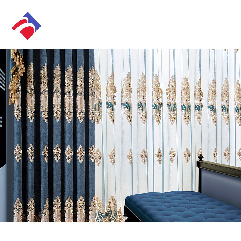 High Grade European Curtain Custom Curtains Bedroom Living Room embroidery designs curtains