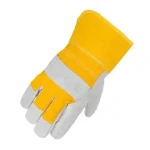 High Quality Cowhide Split Leather and Cotton Fabric Work Gloves Safety Industrial Working Hand Protection Canadian Rigger Glove