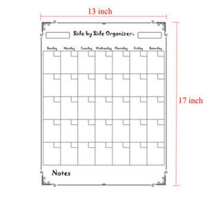 High Quality Custom Monthly Planner Whiteboard Magnetic Dry Erase Calendar for Fridge