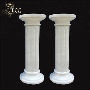 High quality decorative garden white marble carved roman columns pillar