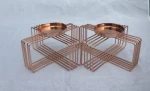 High Quality Designer Geometric Copper Metal Wire Pillar Candle Holder Wedding Table Top Iron Centerpiece At Lowest Price