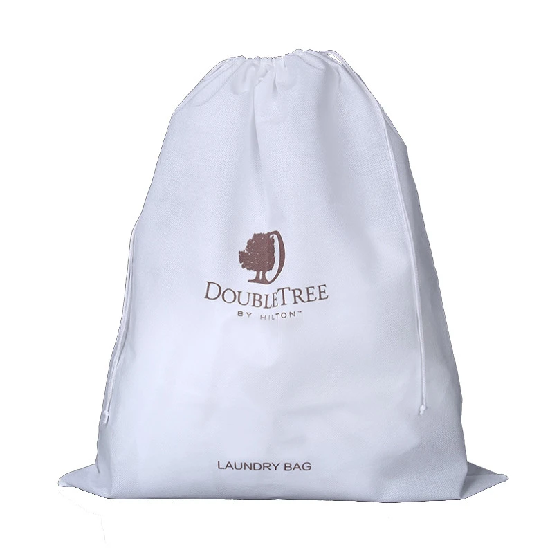 high quality eco friendly Wholesale hotel big reusable non woven polypropylene non-woven laundry bag drawstring bag for hotel