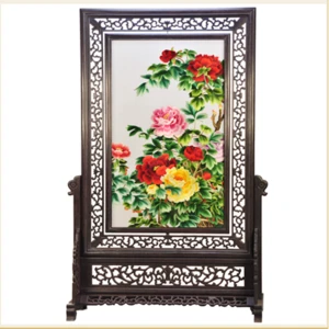 High quality handmade suzhou embroidery products, peony embroidery crafts