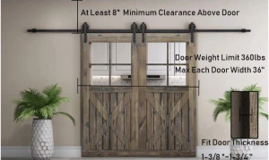 High quality long service life durable 12FT-double hardware kit barn door